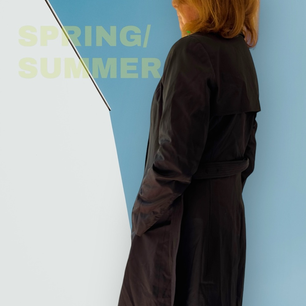 Luxurious Black Trench Coat by CeCe - Picture 8 of 16